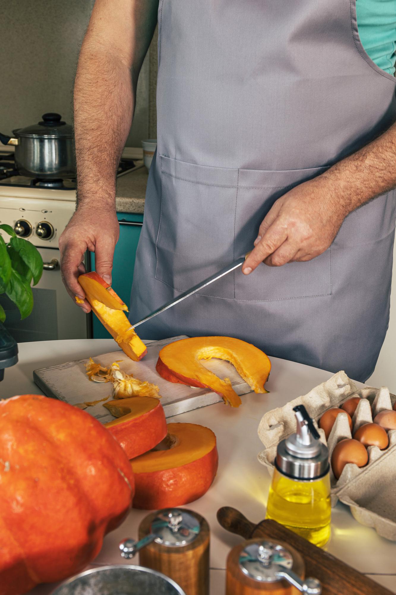 virtuvės procesas, chef rankos ir įrankiai